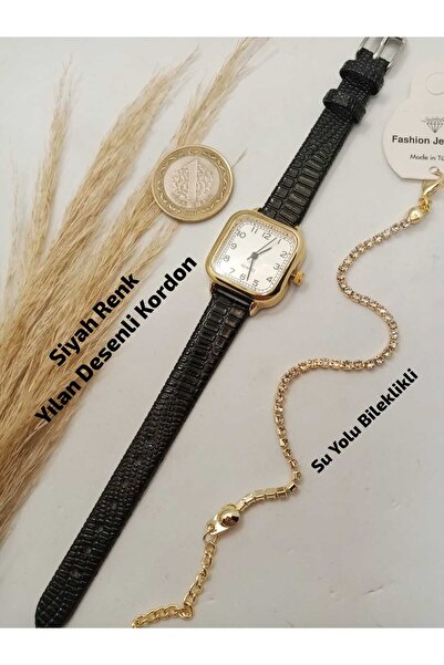 Brality Minimal Model Vintage Design Women's Wristwatch - Black Color Strap, ...