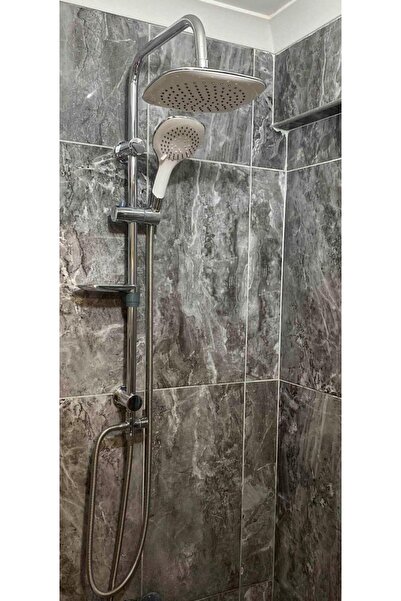 KALE Tandem Serisi Banyo Bataryası + Tema Rain Bianco 53270 Tepe Duş Seti Kombini