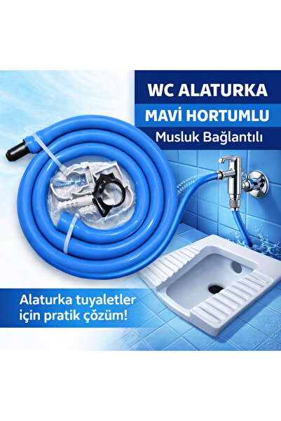PLASYAY Wall Fixed Bidet Hose 100 Cm With Clamp
