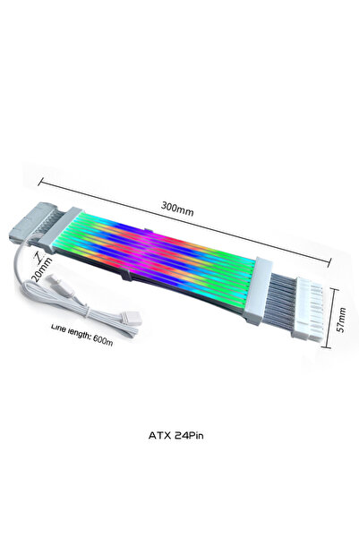 Choice كابل تمديد مزود الطاقة ATX 24Pin RGB Strimer Plus Not Lian Li ATX 24Pi...