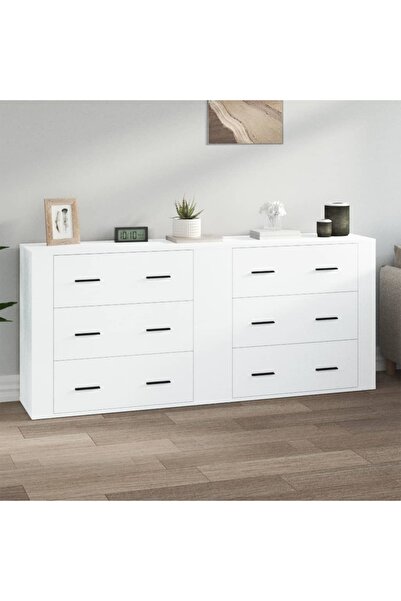 Concept Servante, 2 piese, alb, lemn prelucrat