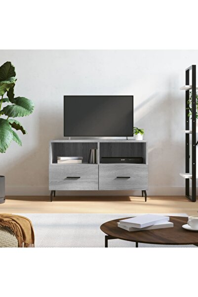 Concept Comodă TV, gri sonoma, 80x36x50 cm, lemn prelucrat