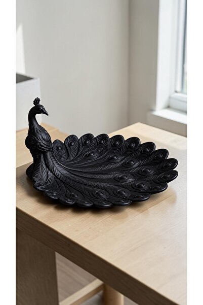 Belupa Decorative Jewelry Plate Tray with Peacock Figure Home Office Decorati...