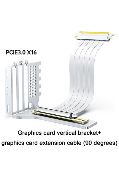 Choice 20cm 7.87inch PCI-E 3.0 Set-White GPU Vertical Mounting Bracket Kit, P...