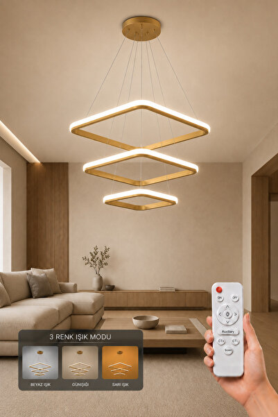 AvizeGO Melo 3'lü LED Sarkıt Avize 3 Renk Kumandalı