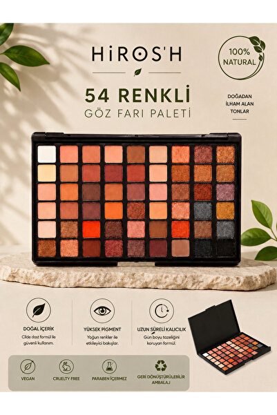 HİROS'H 54'lü Göz Far Paleti Yoğun Pigment Uzun Süre Kalıcı