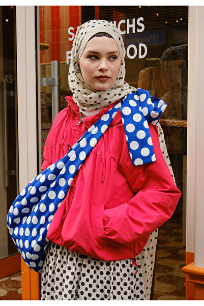 Freshscarfs Small Polka Dots Desen Rami Şal Bej