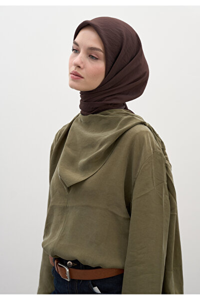 Freshscarfs Πικρό καφέ βαμβακερό μαντήλι βισκόζης