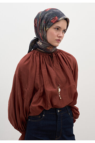 Freshscarfs Evelyne šal od pamuka i viskoze sa uzorkom, crni