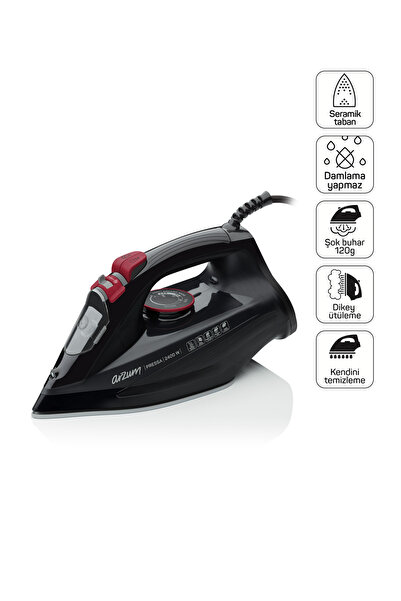 Arzum AR6020 Pressa 2400Watt Seramik Taban Buharlı Ütü,Şok Buhar