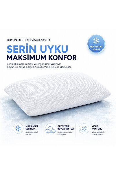 Uykuva IceCool™ Serinletici Soğuk Kumaş Yaza Özel Ortopedik Boyun Destekli Vi...