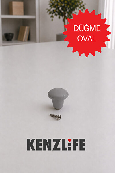 Kenzlife mobilya kulpu düğme kulp gri plastik dolap kulbu 01 adet kulp vida d...