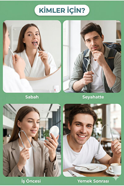 Beatitude Profesyonel Dil Temizleyici Tongue Scraper Metal Dil Sıyırıcı Kazıyıcı Ağız Hijyeni Nefes Ferahlatıcı