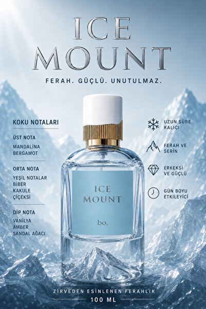 ICE MOUNT Erkek Parfümü 100 ml | Uzun Süre Kalıcı, Ferah ve Serin Erkek Koku