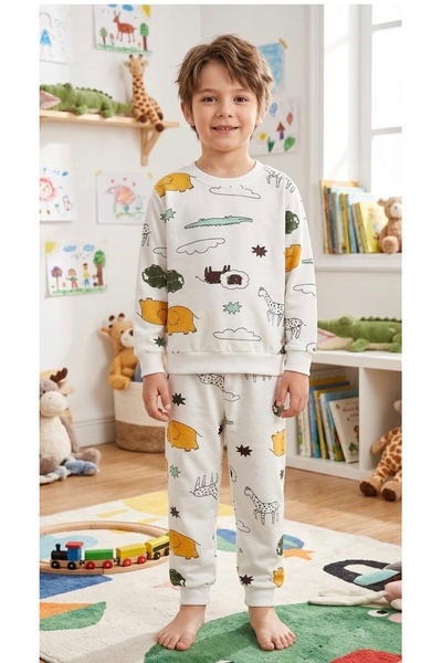 ALİŞ KİDS Set de pijamale sezoniere cu mânecă lungă, cu model de elefant, din...