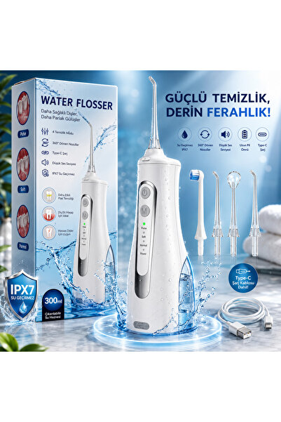 SMART BEST Water Flosser Ağız Duşu Diş Temizliği Taşınabilir, Şarjlı ,Diş Tel...