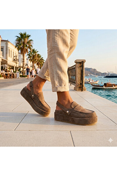 Oneka Shoes صندل نسائي يومي من جلد المنك مع حزام 260630SBST0847