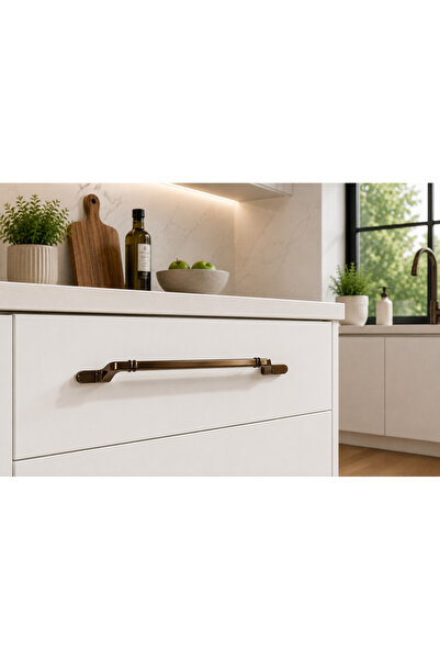 Haskan Nehir Düz Kulp 160mm Bronz. Dolap, Çekmece ve Mobilya için