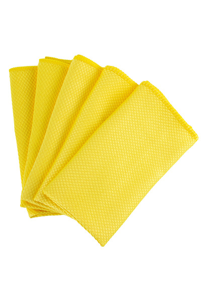 CAQA HOME Set de 5 cârpe din microfibră, galbene, 40x40cm, cu model diamantat...