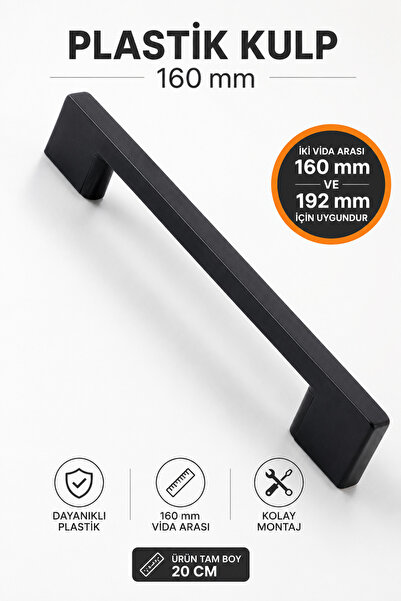 NZB Mobilya Mutfak Dolabı Çekmece Dolap Kulpları Kapak Kulpu Kulbu Siyah 160 ...