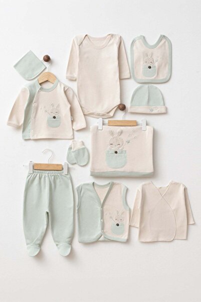 ZEYNUKO Baby 100% Cotton Magician Rabbit 10-Piece Newborn Hospital Release Zi...