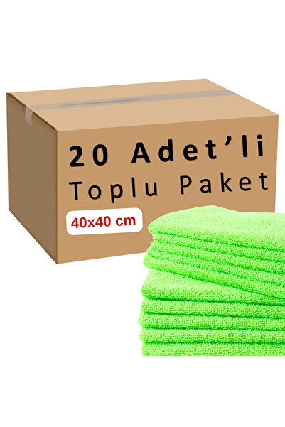 CAQA HOME Pachet de 20 cârpe verzi din microfibră de 40x40 cm pentru bucătări...