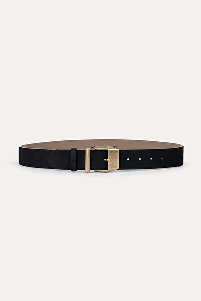 VATKALI Suede Belt with Gold Buckle
