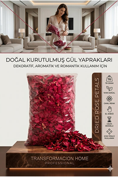 Transformacion Doğal Kurutulmuş Gül Yaprakları – Dekoratif, Aromatik ve Roman...