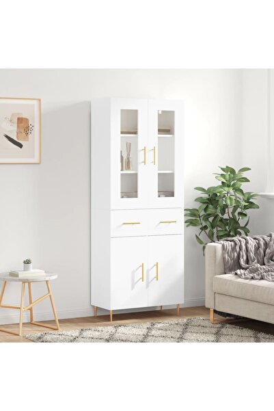 Concept Dulap înalt, alb, 69,5x34x180 cm, lemn compozit