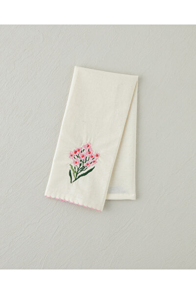 English Home Blossom Frame Pamuklu Nakışlı Kurulama Bezi 30x50 cm Pembe