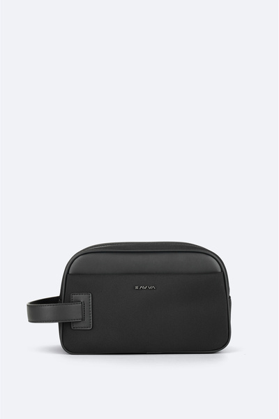 Avva Men's Black Double Zipper Handbag B009754