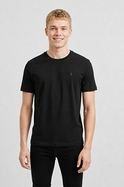Kozik Men's Black 100% Cotton Standard Fit Men's Basic T-Shirt