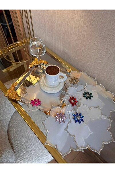 Rose Renkli Taşlı sunum peçetesi 6lı set - Lotus