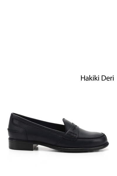 GÖNDERİ(R) Albastru bleumarin Antique Gön din piele naturală cu vârf rotund M...