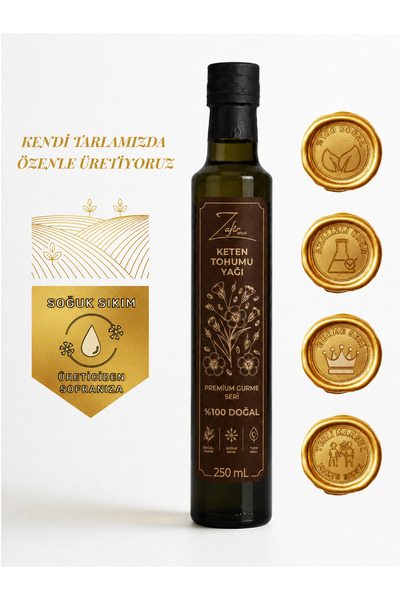 zafirnatural Soğuk Sıkım Keten Tohumu Yağı 250ml | %53.3 Omega-3 | Lab Analiz...