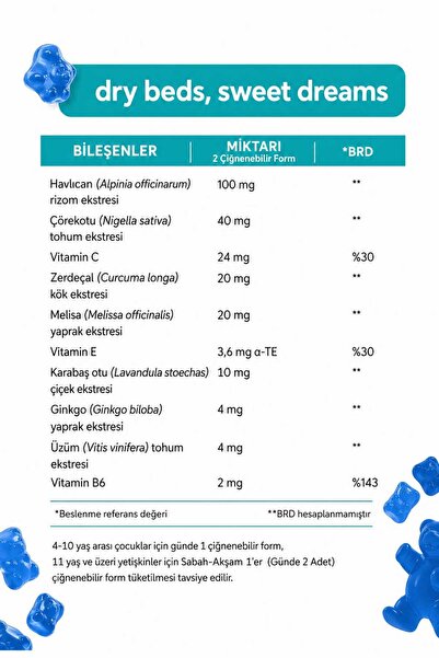 Atavit KİDS DRY BEDS SWEET GUMMIES 60 ADET
