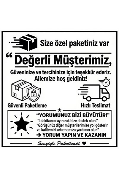 Kişiselleştirilebilir Marka Logolu Teşekkür Etiketi 10x10 cm 50 Adet Kendinden Yapışkanlı Sticker