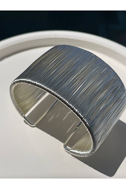 Luxiva Silver Color Adjustable Women's Bracelet with Fine Wire Details