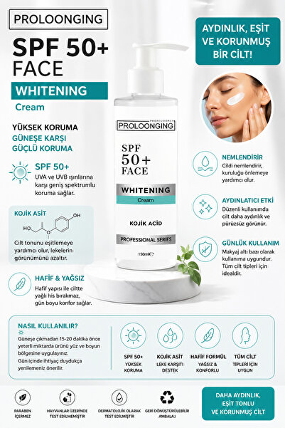 PROLOONGİNG Cilt Beyazlatıcı Leke Karşıtı Krem & Nemlendirici Krem