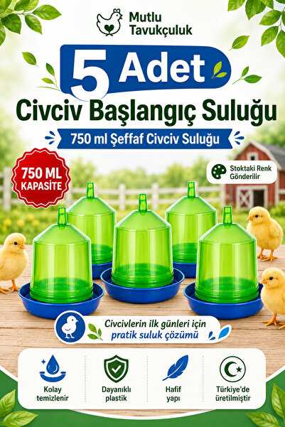 MUTLU TAVUKÇULUK 5 Adet Civciv Başlangıç Suluğu Askılı Suluk 750 ml Güvercin ...