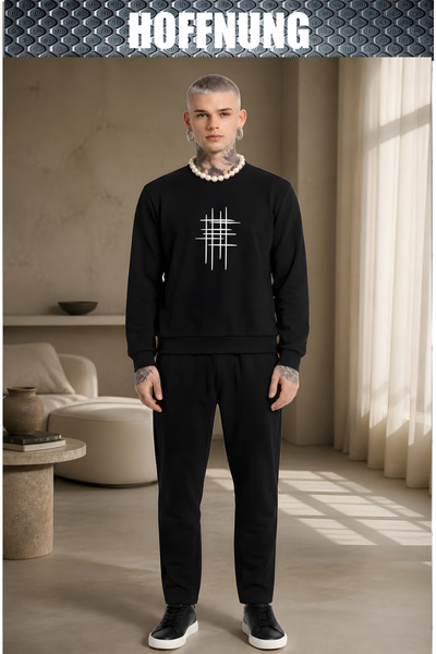 HOFFNUNG Unisex Oversize Casual Tracksuit Set Outdoor Sweatshirt Set
