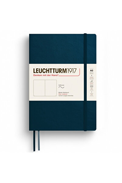 Leuchtturm Caiet A5 cu copertă flexibilă din vellum, albastru marin