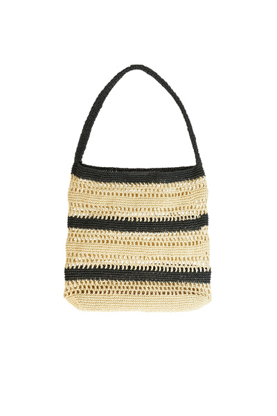 Network Siyah Bej Kadın Kağıt Hasır Çanta