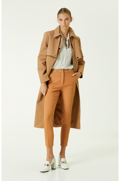 Network Beli Aksesuar Detaylı Camel Pantolon