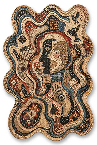Rugs Modern Halı SDT Şekil Tema Desenli Modern Dokuma Taban Dekoratif Halı sd...