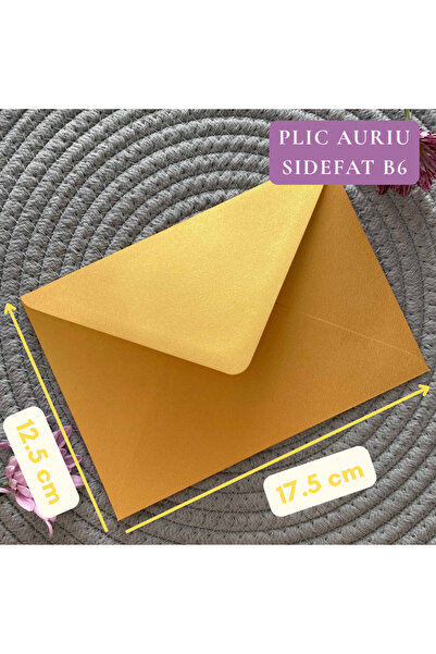 OEM 25 x Plic Auriu Sidefat B6 120g/mp Pentru Invitatii Nunta sau Invitatii B...