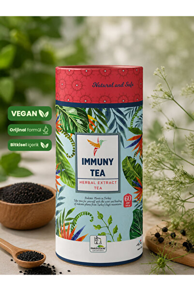 Hekimzade IMMUNY TEA PAKET ÇAY - Çörekotu İçeren Bitkisel Karışım 60 Adet (3gr)