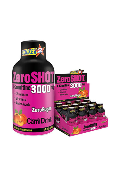 Zero Shot Şeftali Aromalı L Karnitin 12×60 ml 3000 Mg L- Carnitine