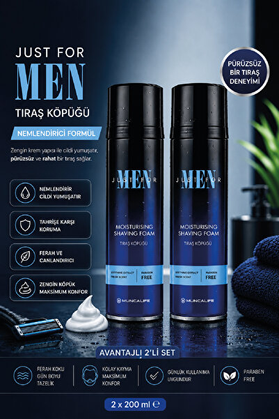 Huncalife Just For Men Tıraş Köpüğü 200 Ml-2'li