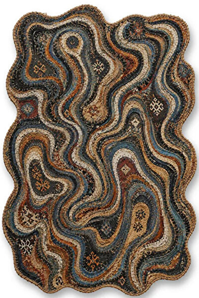 Rugs Modern Halı SDT Şekil Tema Desenli Modern Dokuma Taban Dekoratif Halı sd...